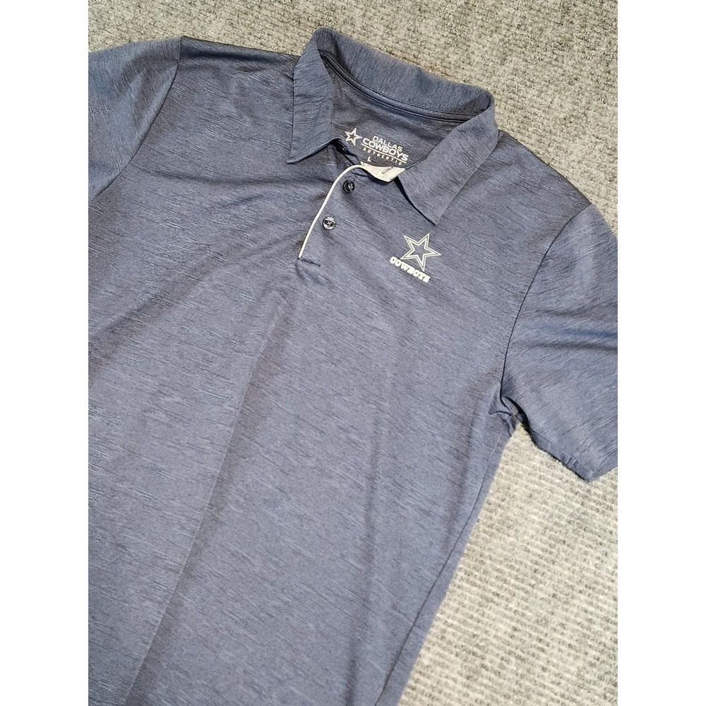 Dallas Cowboys Authentic Mens Polo Shirt Navy Blue Space Dye Short Sleeve Large